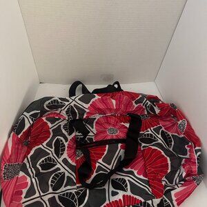 Vera Bradley Retired Red Poppy Packable Duffel Weekender NOS